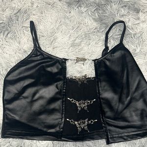 Leather butterfly crop